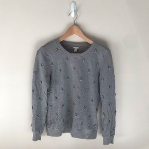 J. Crew Crewneck with Rhinestone Detail